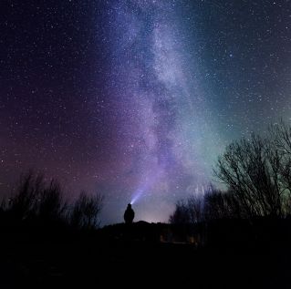 Silhouette Photography Of Person Under Starry Sky